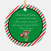 Pickleball Kerstmis Elf, keramisch Ornament (Achterkant)