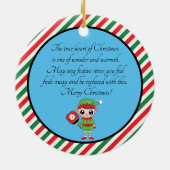 Pickleball Kerstmis Elf, keramisch Ornament (Achterkant)