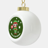 Pickleball Kerstmis Elf, Keramische Bal Ornament (Rechts)