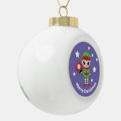 Pickleball Kerstmis Elf, Keramische Bal Ornament (Links)