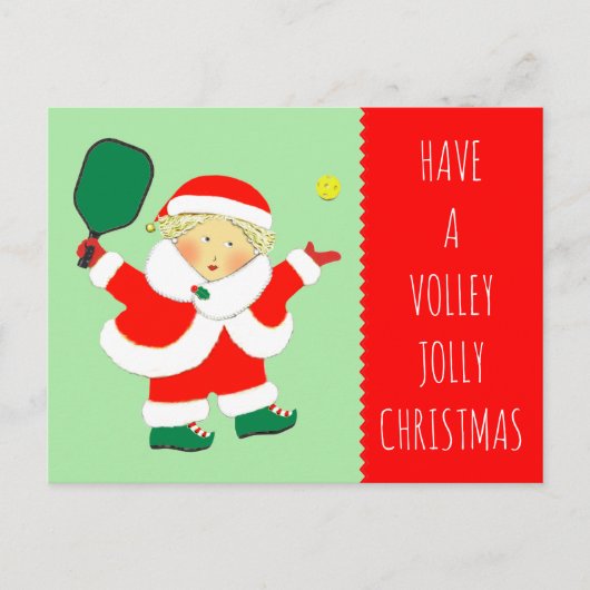Pickleball Kerstmis Feestdagenkaart (Voorkant)
