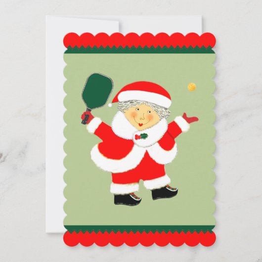 Pickleball Kerstmis Feestdagenkaart (Voorkant)