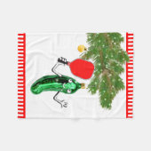 Pickleball Kerstmis Fleece Deken (Voorkant (Horizontaal))