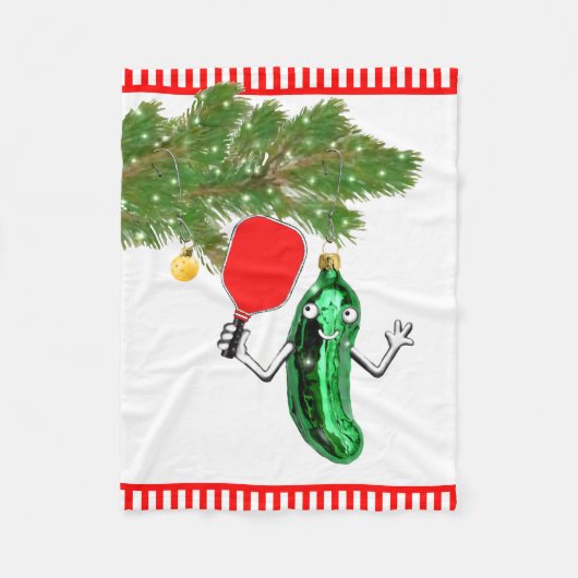 Pickleball Kerstmis Fleece Deken (Voorkant)