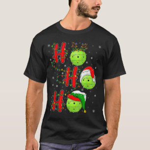Pickleball Kerstmis Funny Santa Hat Holiday Ho Ho T-shirt