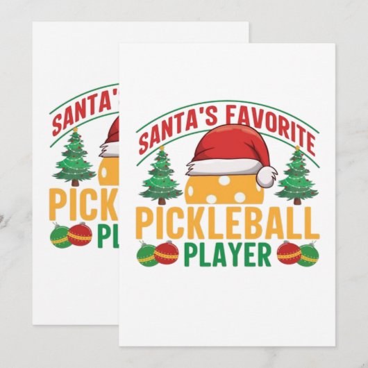 Pickleball Kerstmis  Kaart (Voorkant / Achterkant)
