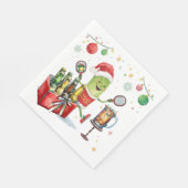 Pickleball Kerstmis met bier voor kerstfeest Servet (Hoek)