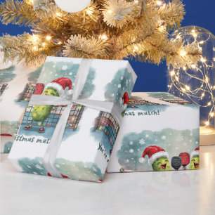 Pickleball Kerstmis met Sinterklaas thema op Wedst Cadeaupapier