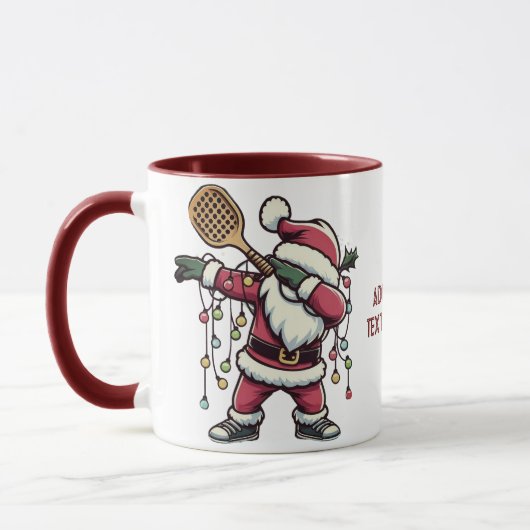 Pickleball Kerstmis Paddleball Dabbing Santa Mok (Links)