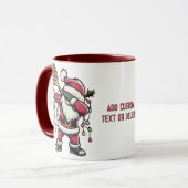 Pickleball Kerstmis Paddleball Dabbing Santa Mok (Voorkant links)
