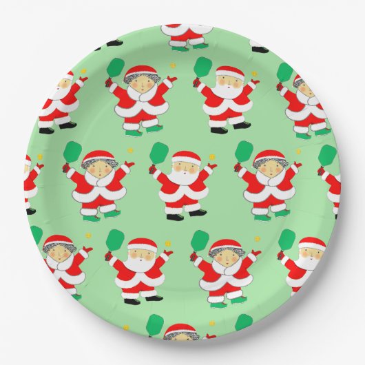 Pickleball Kerstmis Papieren Bordje (Voorkant)
