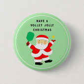 Pickleball Kerstmis Ronde Button 5,7 Cm (Voorkant)