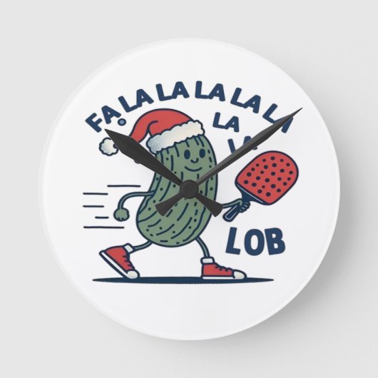 Pickleball Kerstmis Ronde Klok (Voorkant)