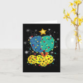 Pickleball Kerstmis Santa Pickleball X Mas Lights Kaart (Gele Bloem)