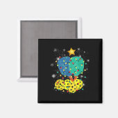 Pickleball Kerstmis Santa Pickleball X Mas Lights Magneet (Voorkant / Achterkant)