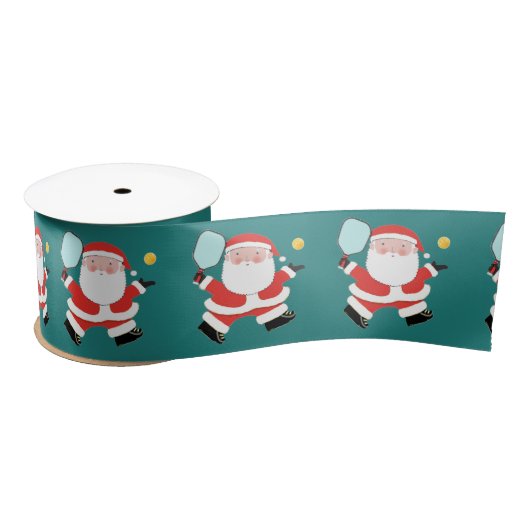 Pickleball Kerstmis Satin Ribbon Satijnen Lint (Spoel)