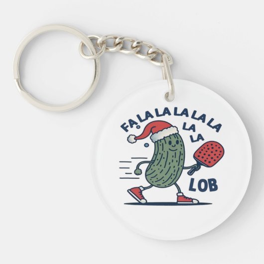 Pickleball Kerstmis Sleutelhanger (Voorkant)