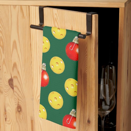 Pickleball Kerstmis Theedoek (Derde Gevouwen)