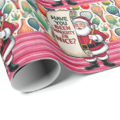 Pickleball Kerstmis thema met de Kerstman Cadeaupapier (Rol Hoek)