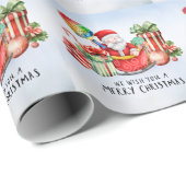 Pickleball Kerstmis thema met de Kerstman Cadeaupapier (Rol Hoek)