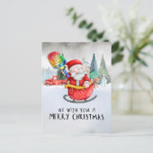 Pickleball Kerstmis thema met de Kerstman Feestdagenkaart (Staand voorkant)