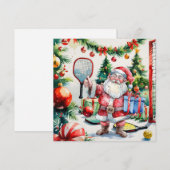 Pickleball Kerstmis thema met de Kerstman Feestdagenkaart (Voorkant / Achterkant)