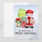 Pickleball Kerstmis thema met de Kerstman Feestdagenkaart (Voorkant / Achterkant)