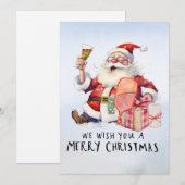 Pickleball Kerstmis thema met de Kerstman Feestdagenkaart (Voorkant / Achterkant)