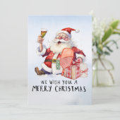 Pickleball Kerstmis thema met de Kerstman Feestdagenkaart (Staand voorkant)