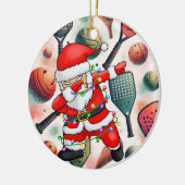 Pickleball Kerstmis thema met de Kerstman Keramisch Ornament (Links)