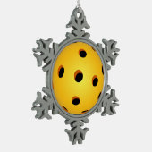 Pickleball-kerstornament Snowflake Tin Sneeuwvlok Ornament (Links)