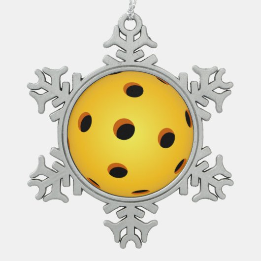 Pickleball-kerstornament Snowflake Tin Sneeuwvlok Ornament (Voorkant)