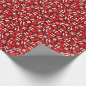 Pickleball-kerstrood wit Ho Ho Ho Snowflakes Cadeaupapier (Hoek)