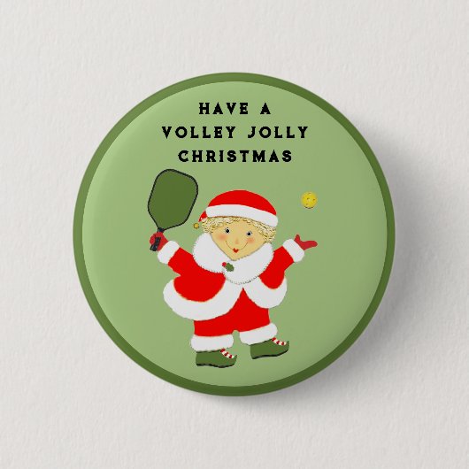 Pickleball-kerststaartwater Ronde Button 5,7 Cm (Voorkant)