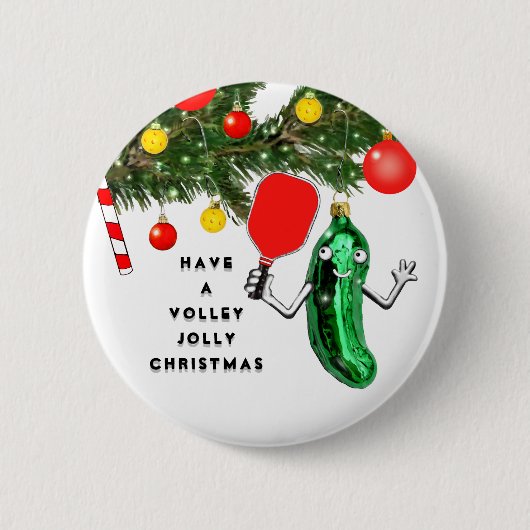 Pickleball Kerststokvuller Ronde Button 5,7 Cm (Voorkant)