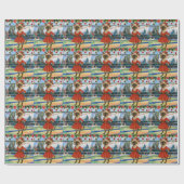 Pickleball kerstthema cadeaupapier (Vlak)