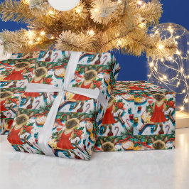 Pickleball kerstthema cadeaupapier