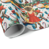 Pickleball kerstthema cadeaupapier (Rol Hoek)