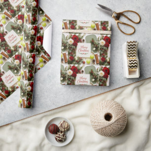 Pickleball Kerstthema Cadeaupapier