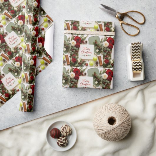Pickleball Kerstthema Cadeaupapier (Crafts)