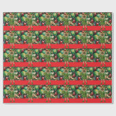 Pickleball kerstthema cadeaupapier (Vlak)