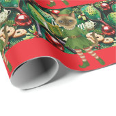 Pickleball kerstthema cadeaupapier (Rol Hoek)