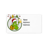Pickleball kerstthema etiket (Voorkant)