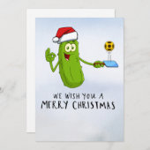 Pickleball kerstthema feestdagenkaart (Voorkant / Achterkant)