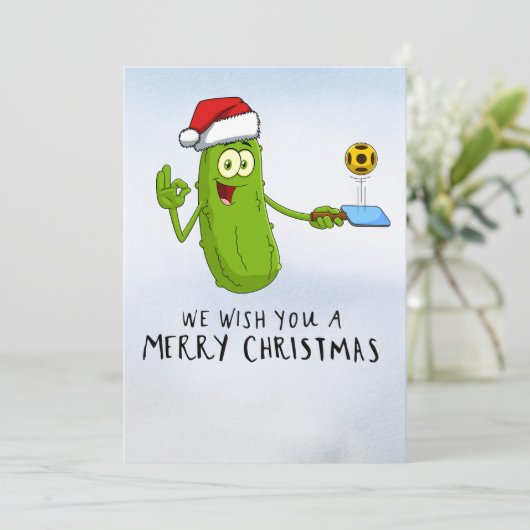 Pickleball kerstthema feestdagenkaart (Staand voorkant)