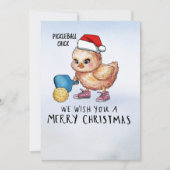 Pickleball kerstthema feestdagenkaart (Voorkant)