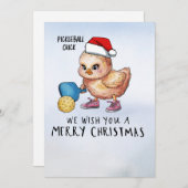Pickleball kerstthema feestdagenkaart (Voorkant / Achterkant)