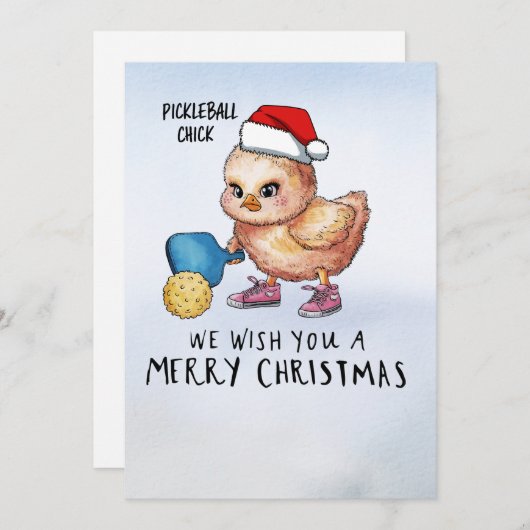 Pickleball kerstthema feestdagenkaart (Voorkant / Achterkant)