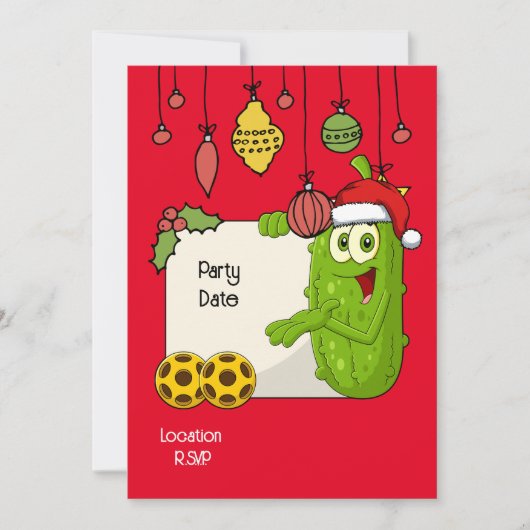 Pickleball kerstthema kaart (Voorkant)