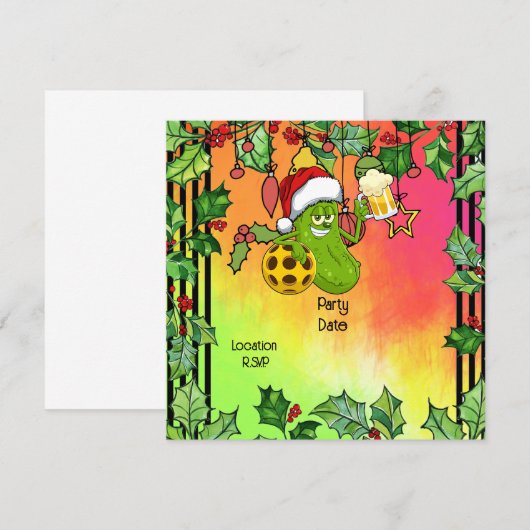 Pickleball kerstthema kaart (Voorkant / Achterkant)